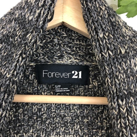Forever 21 | Gray cable knit open front cardigan - Picture 4 of 7